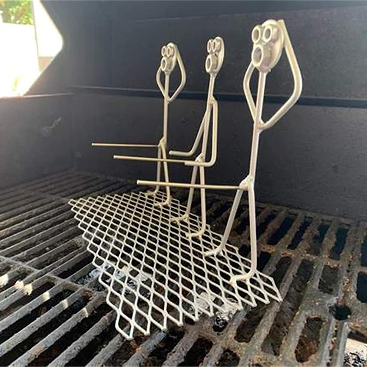 Hot Dog Roaster Stainless Steel Three Man Stick Figure Griller