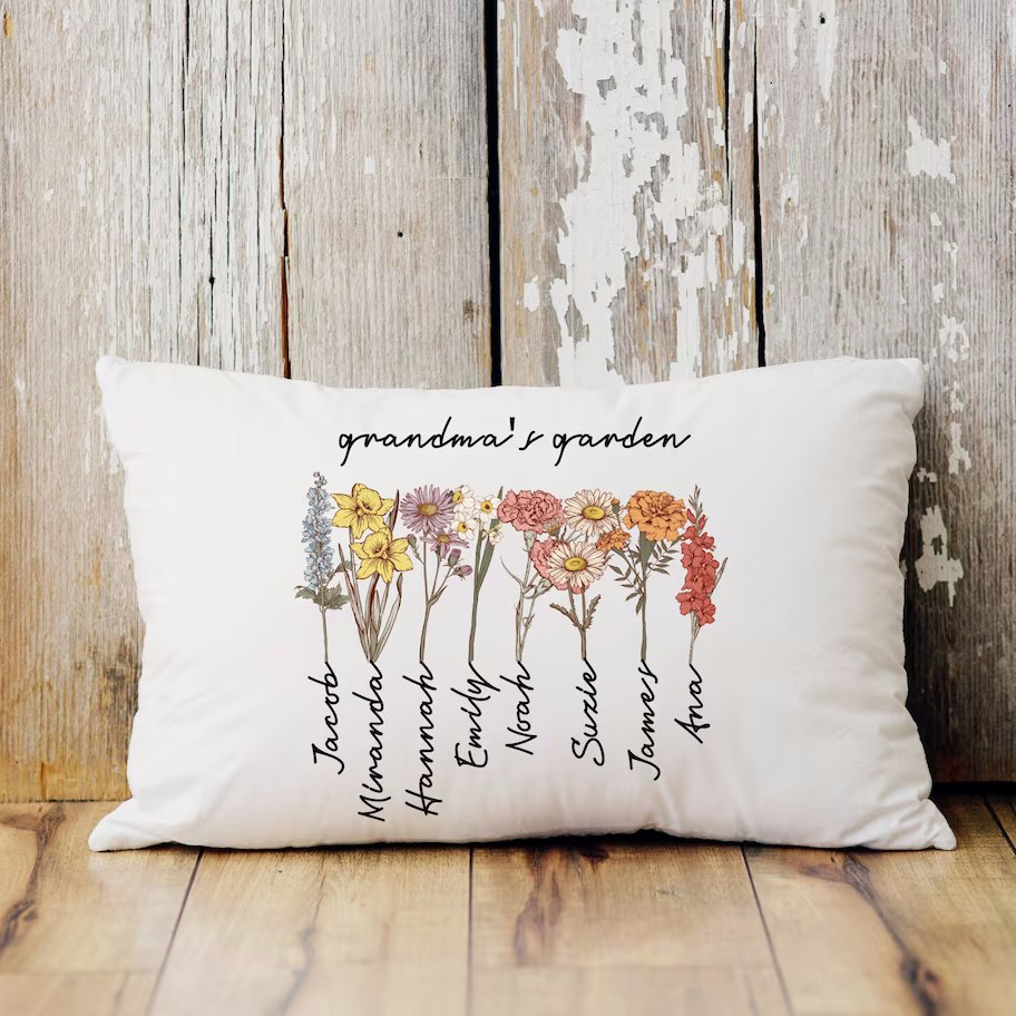 Custom Grandma's Garden Pillow