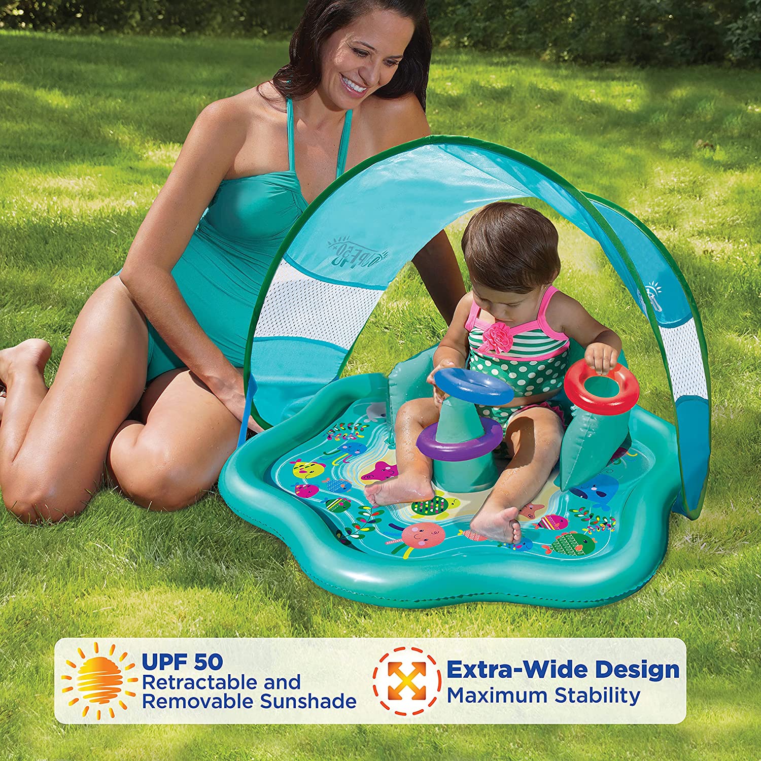 Baby Splash Play Mat with Adjustable Canopy