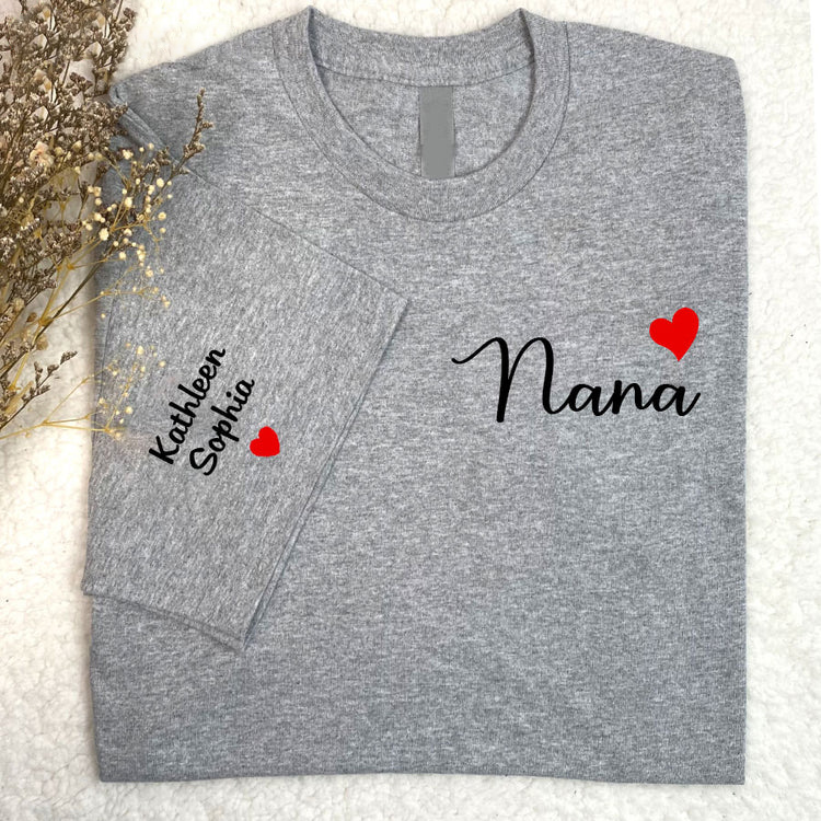 Personalized Nana Heart T-Shirt