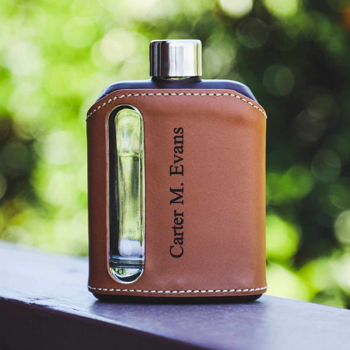 Personalized Leather Hip Flask