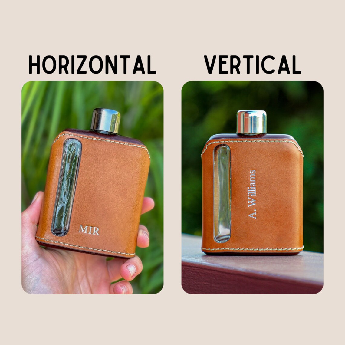 Personalized Leather Hip Flask