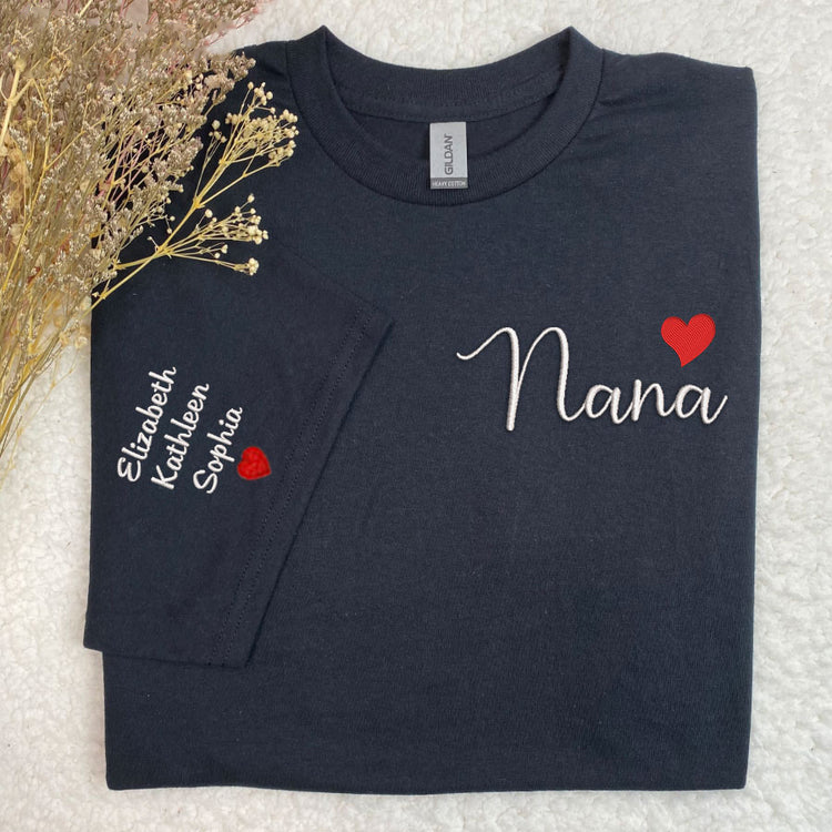 Personalized Nana Heart T-Shirt