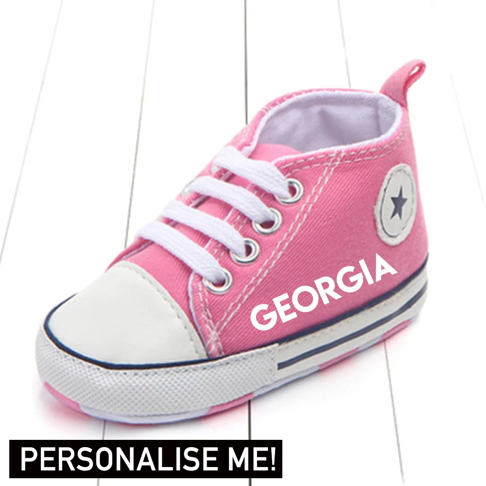 Personalized Portland Star Canvas Infant Prewalker Trainers (0-18 Months)