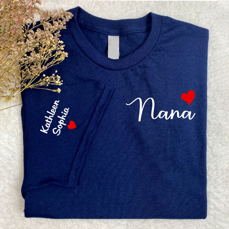 Personalized Nana Heart T-Shirt