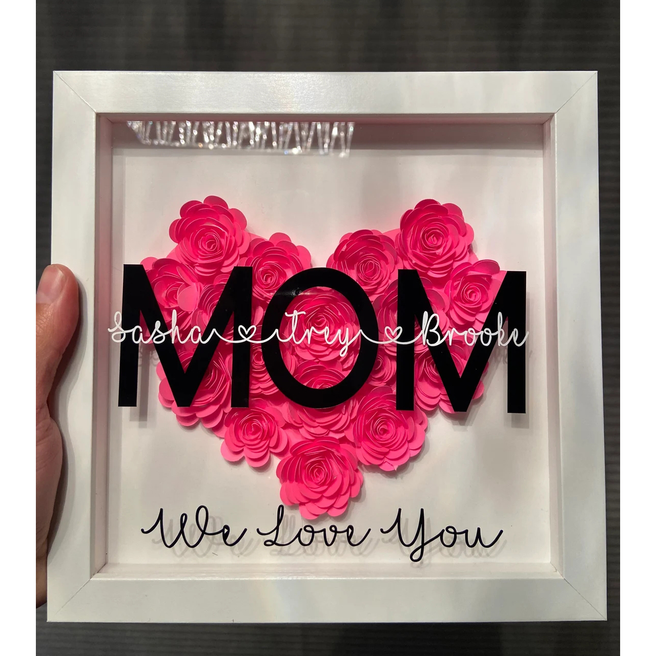 Mom Shadowbox with Flowers