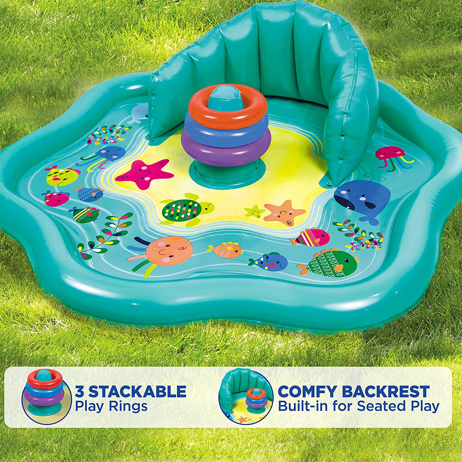 Baby Splash Play Mat with Adjustable Canopy