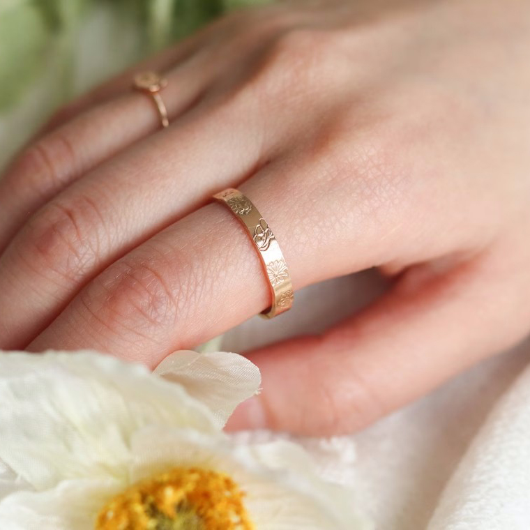 Minimalist Birth Flower Ring