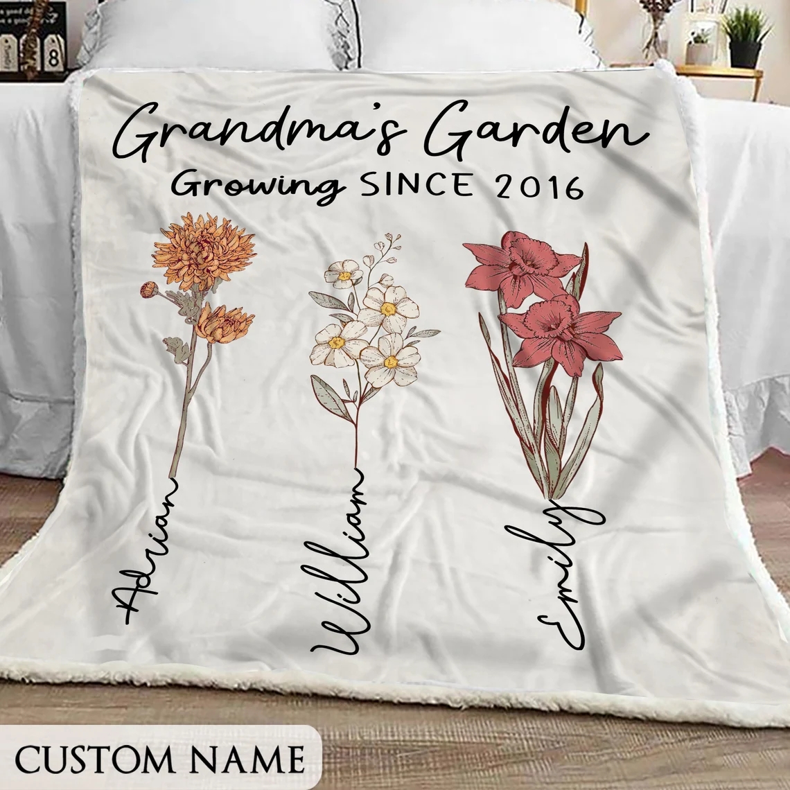Custom Grandma's Garden Blanket