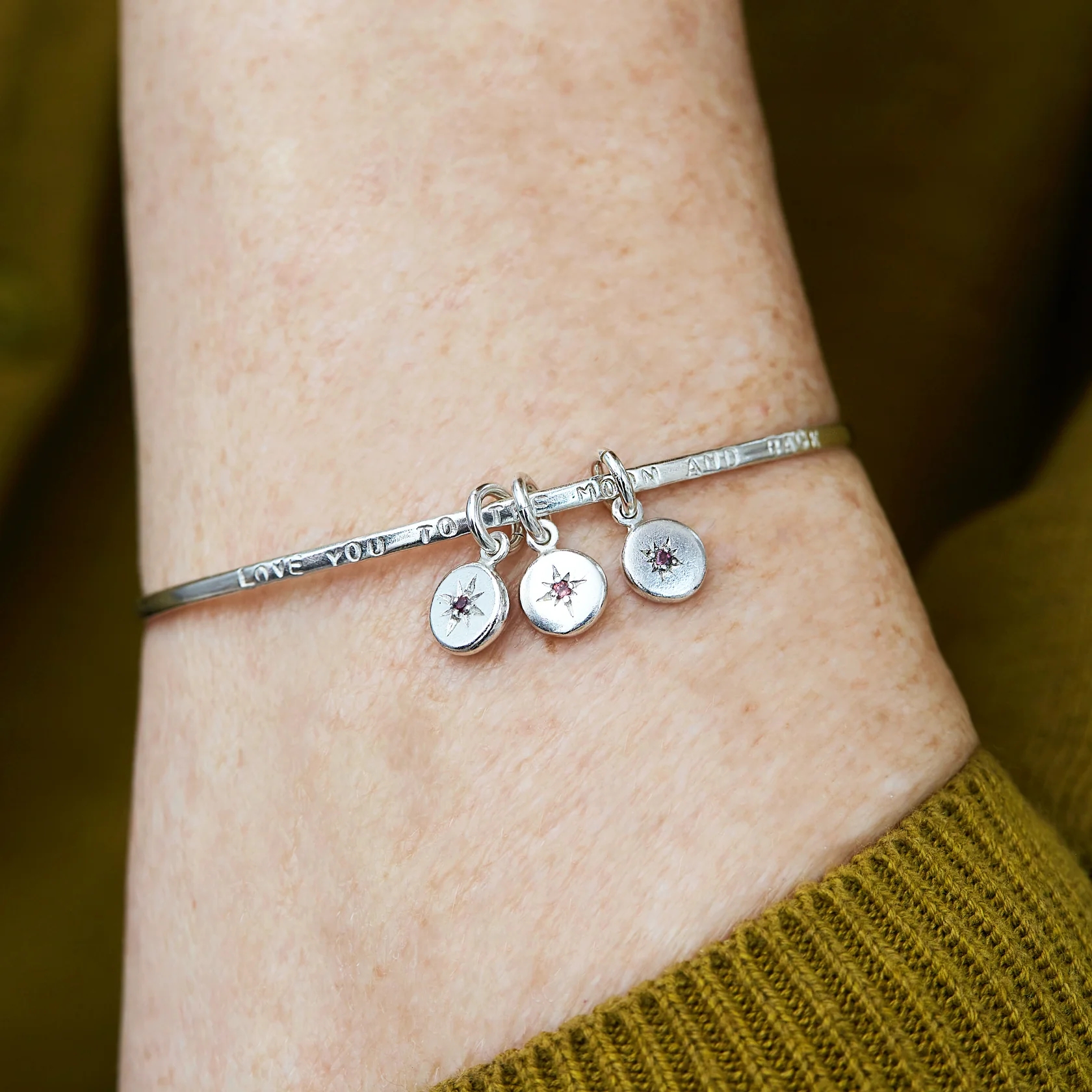 Personalised Family Birthstone Bangle