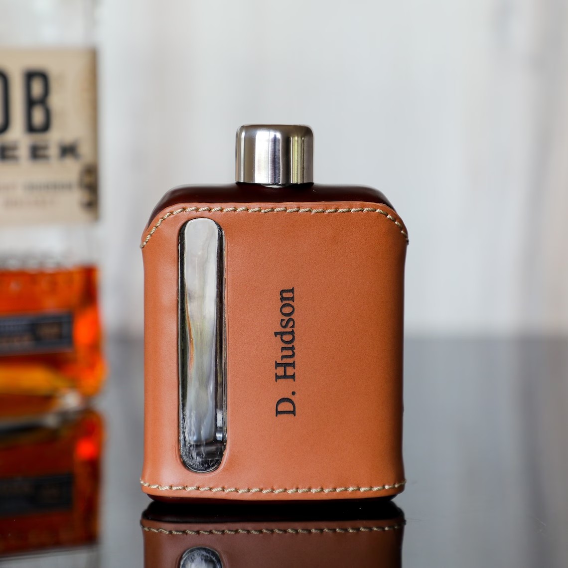 Personalized Leather Hip Flask