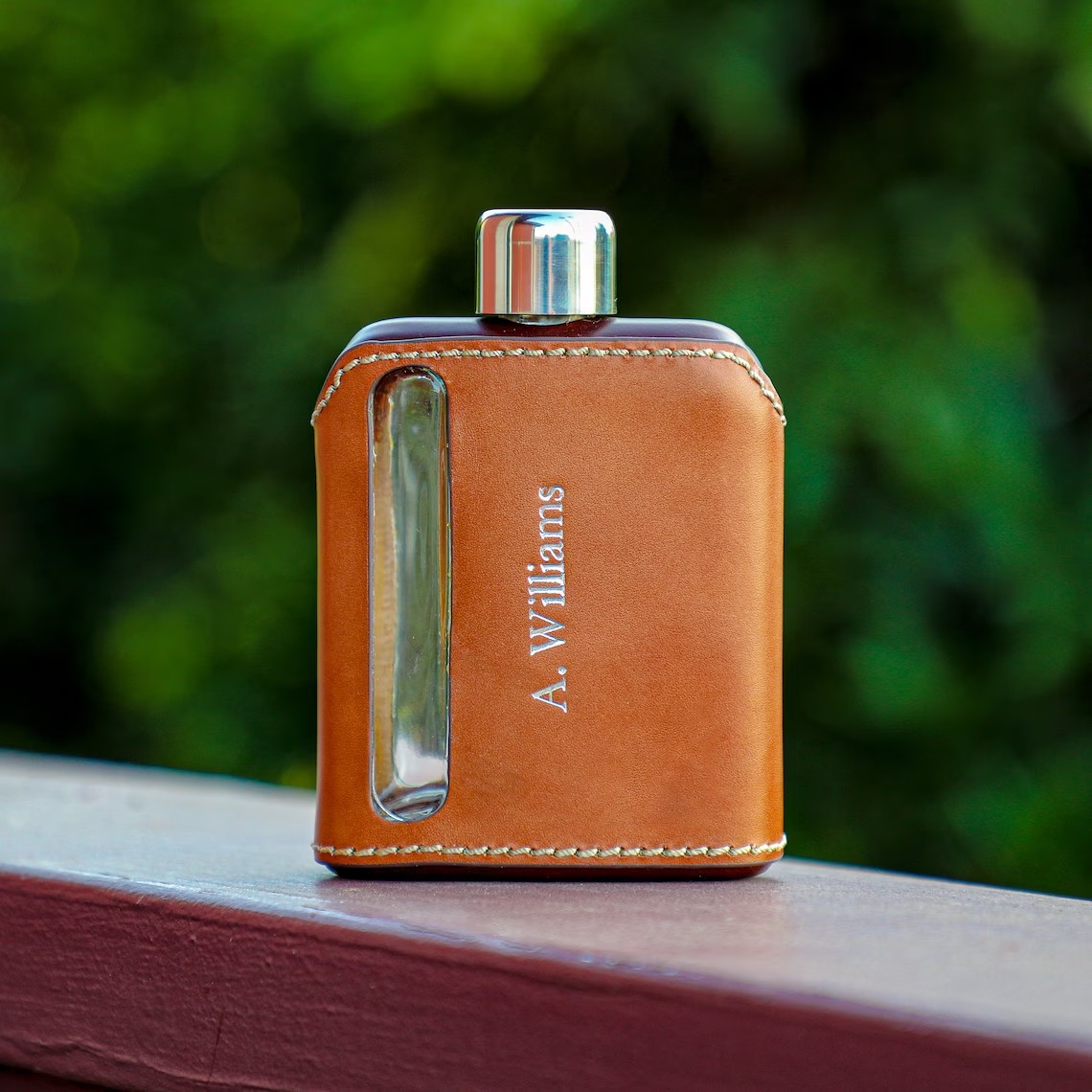 Personalized Leather Hip Flask