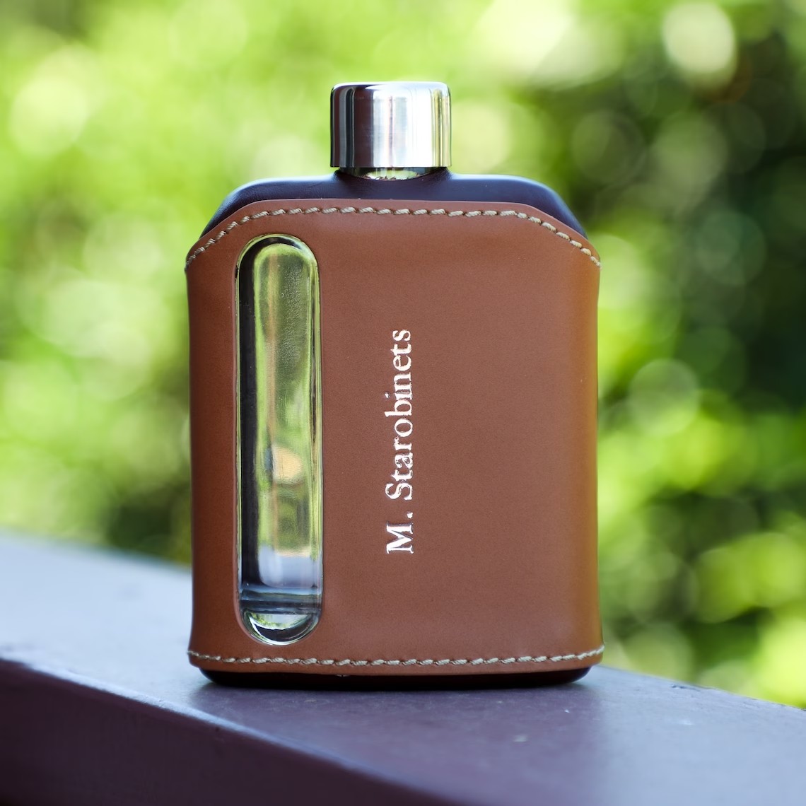Personalized Leather Hip Flask