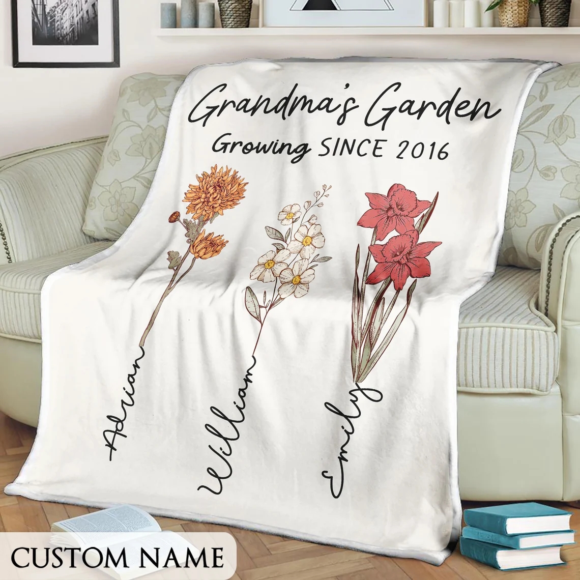 Custom Grandma's Garden Blanket