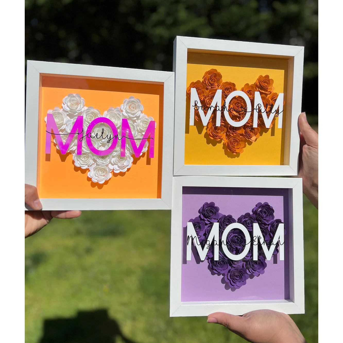 Mom Shadowbox with Flowers