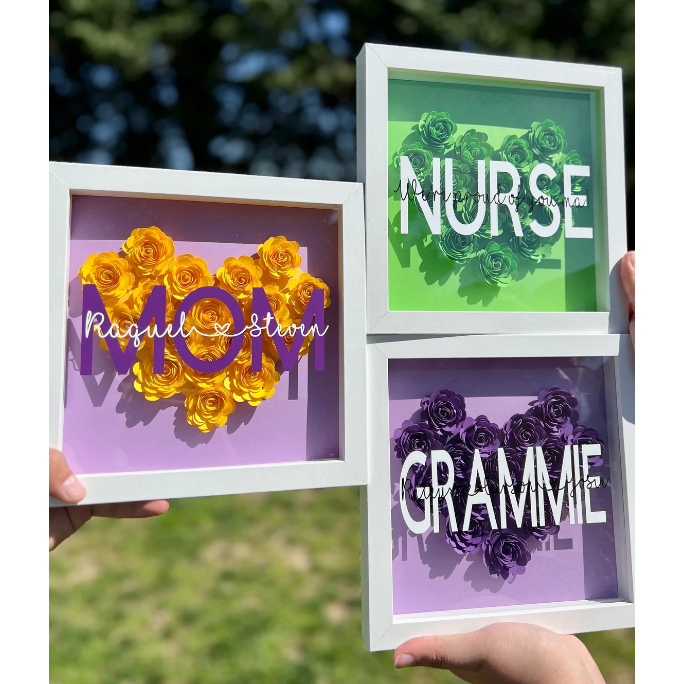 Mom Shadowbox with Flowers