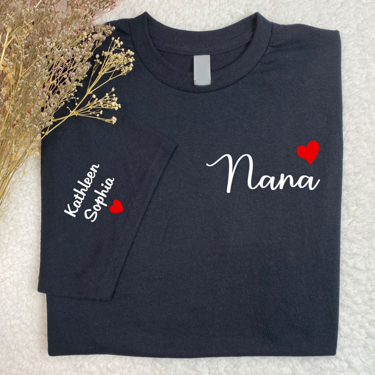 Personalized Nana Heart T-Shirt