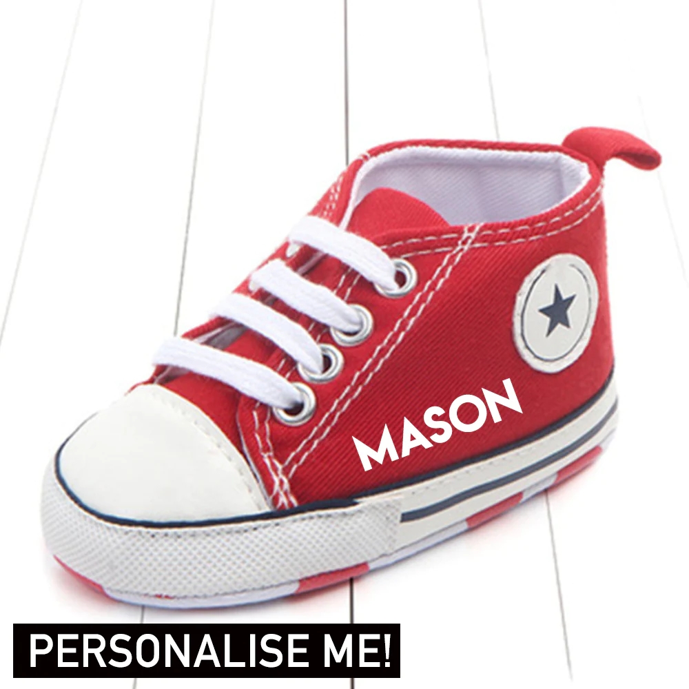 Personalized Portland Star Canvas Infant Prewalker Trainers (0-18 Months)