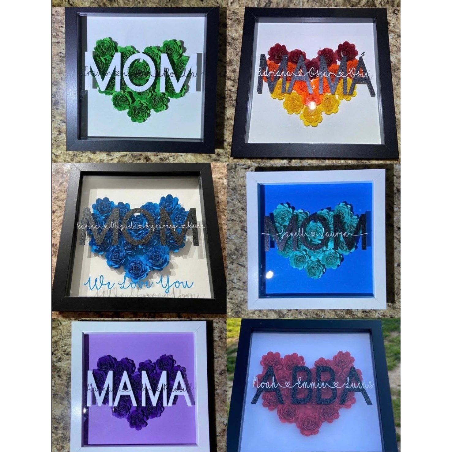 Mom Shadowbox with Flowers