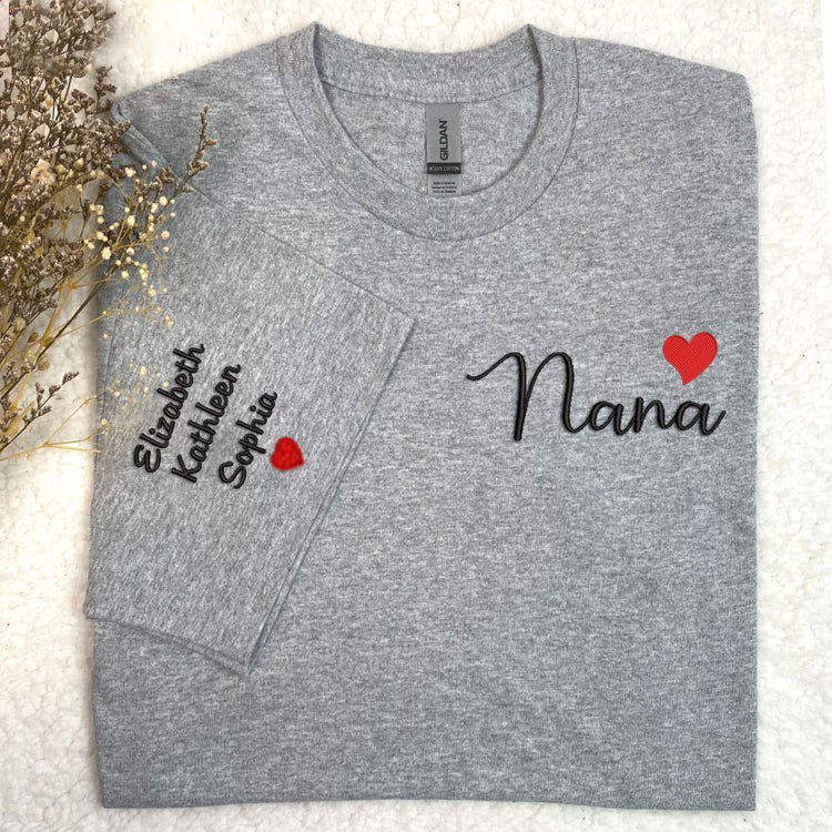 Personalized Nana Heart T-Shirt