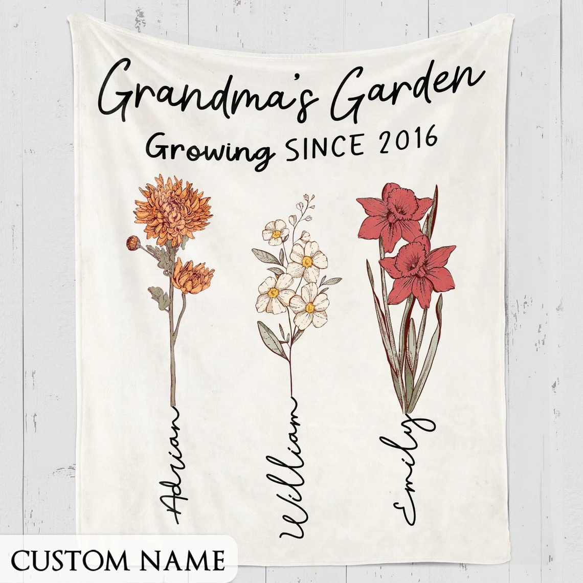 Custom Grandma's Garden Blanket