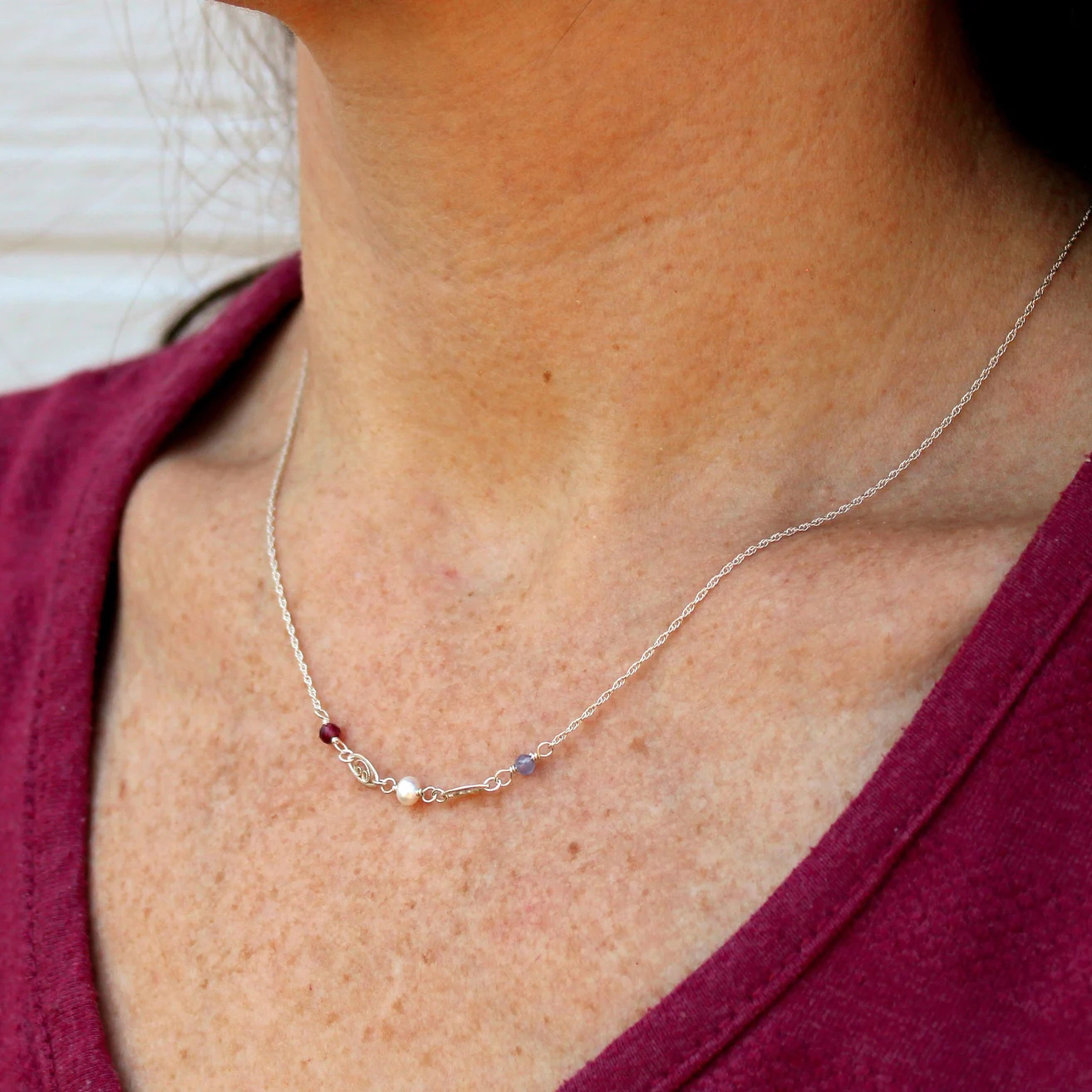 Custom Birthstone Necklace for Mom