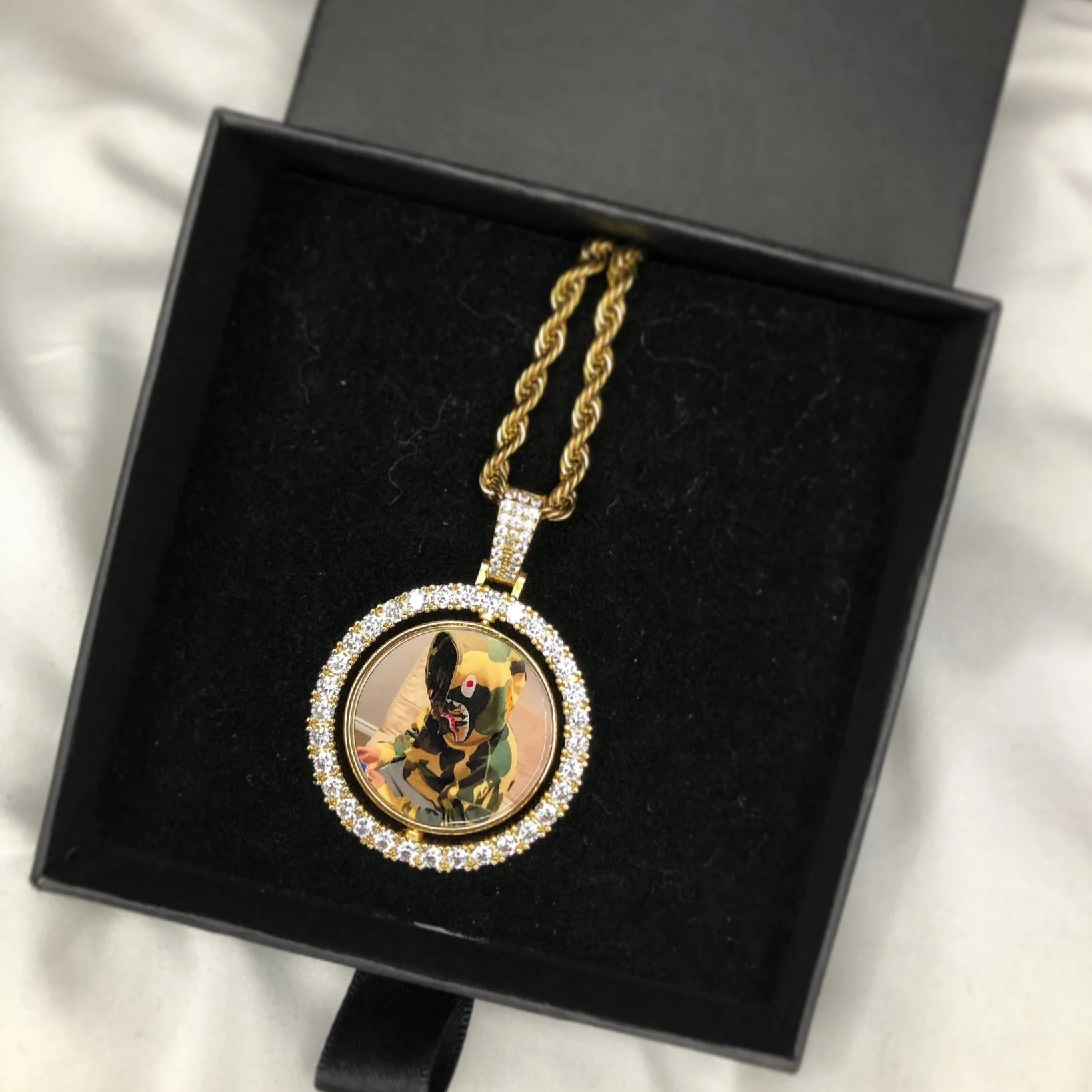 Custom Double Sided Spinning Photo Pendant